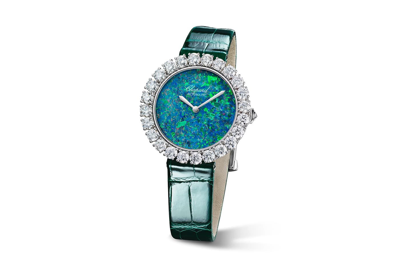  Chopard L’Heure du Diamant watch with opal and diamonds in white gold