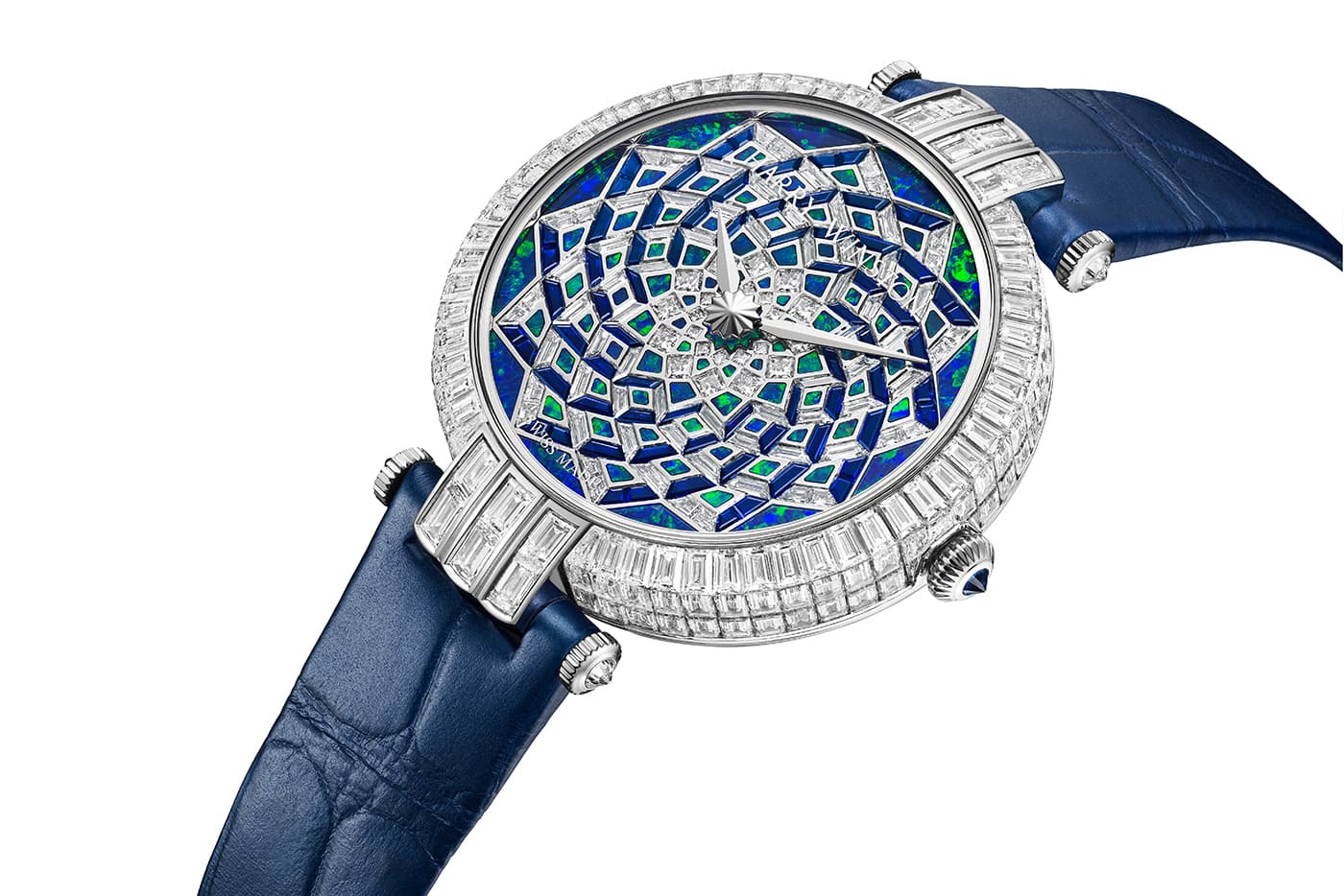  Harry Winston Premier Hypnotic Opal Mosaic Automatic 36mm watch with opal, diamonds and sapphires in white gold