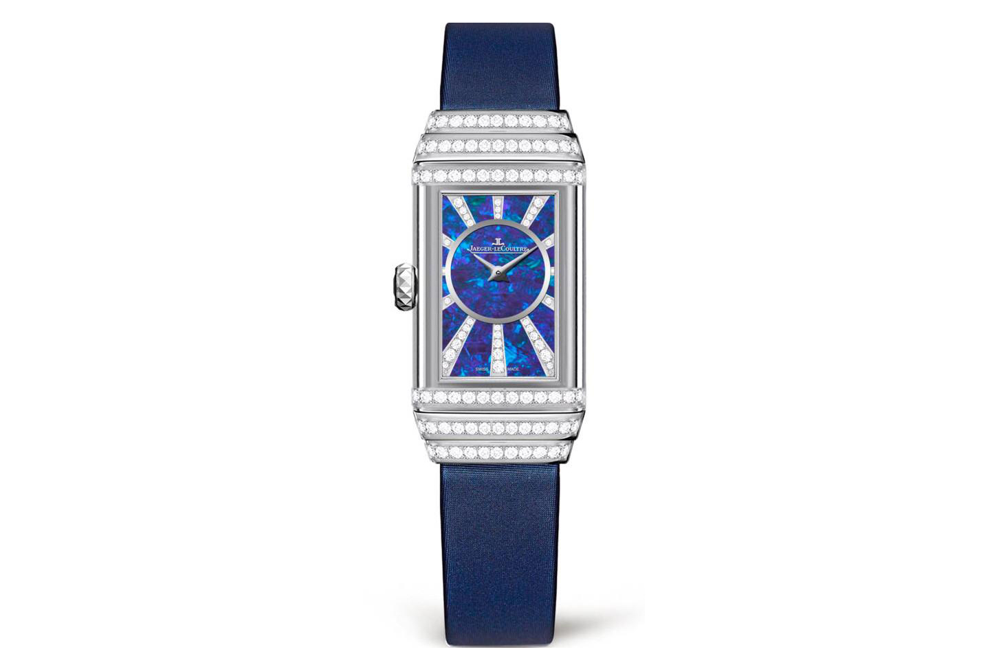  Jaeger LeCoultre Reverso One Duetto watch with opal, diamonds  and mother of pearl in white gold