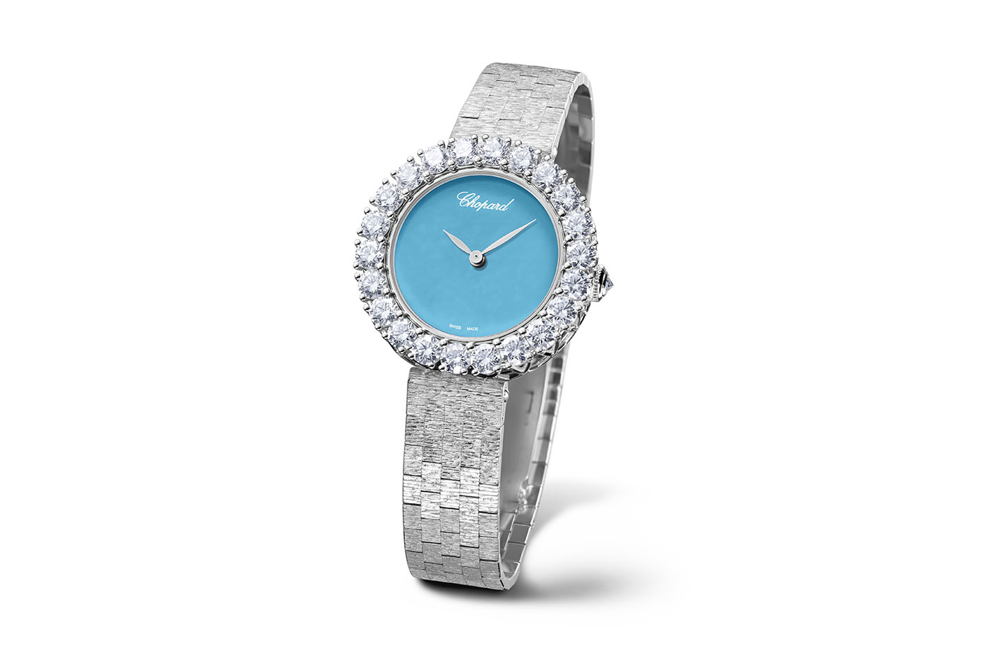  Chopard L’Heure du Diamant watch with turquoise and diamonds in white gold