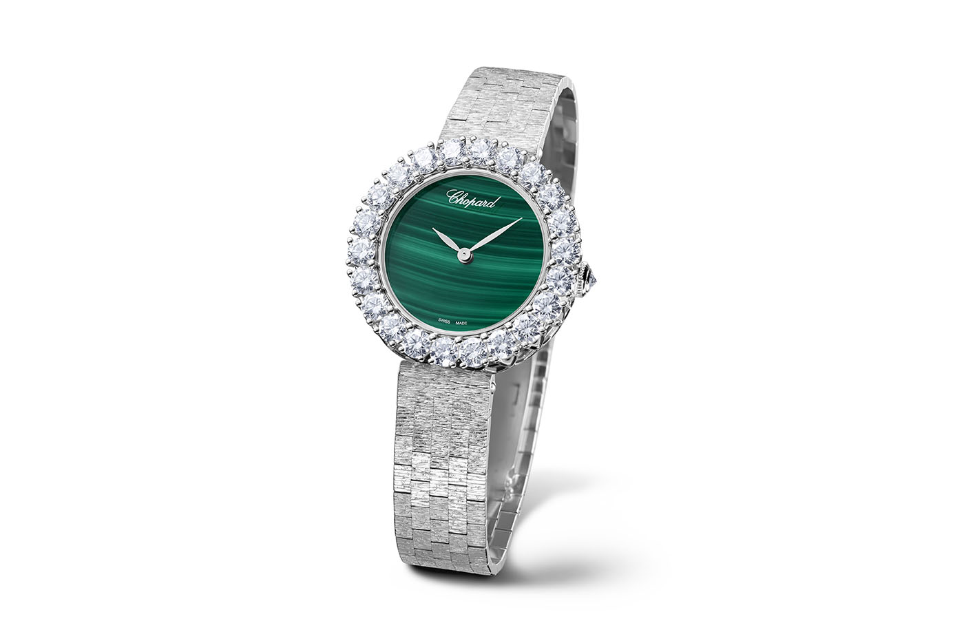  Chopard L’Heure du Diamant watch with malachite and diamonds in white gold