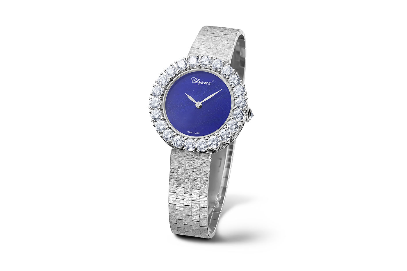  Chopard L’Heure du Diamant watch with lapis lazuli and diamonds in white gold