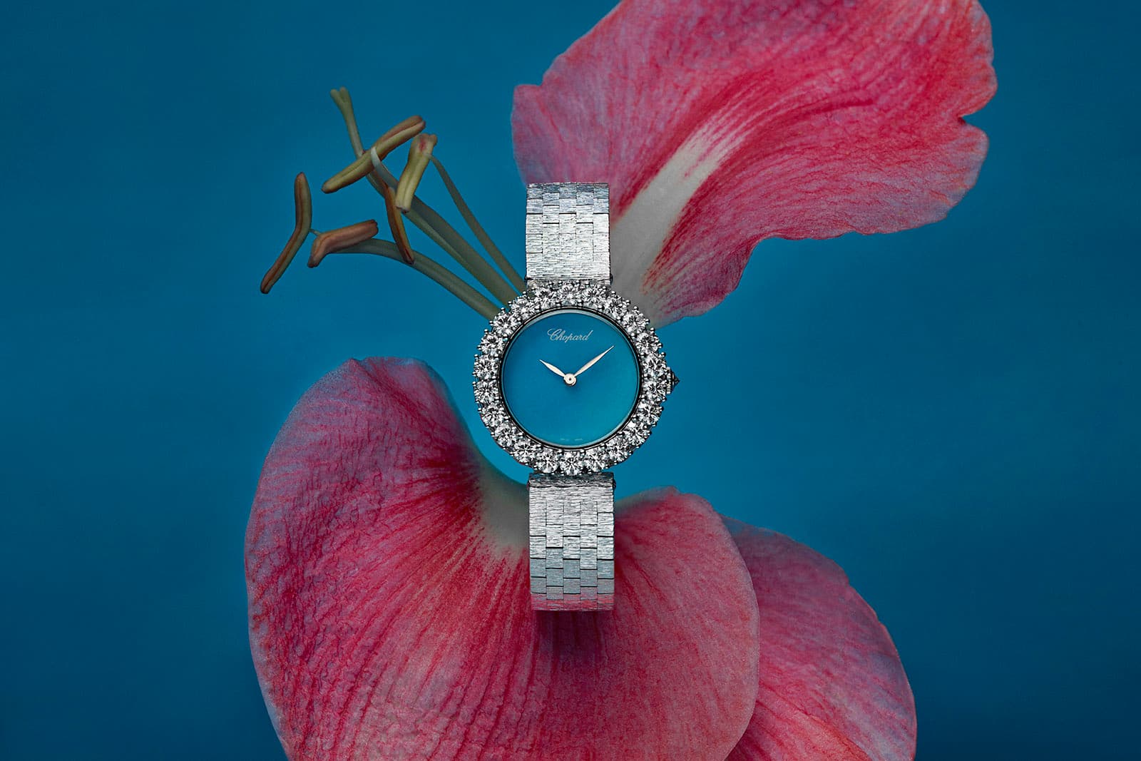 Chopard L’Heure du Diamant watch with turquoise and diamonds in white gold