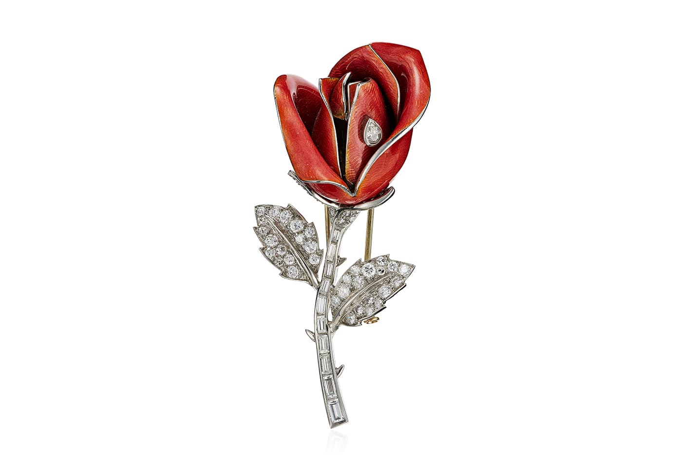  Boucheron brooch with diamonds and enamel