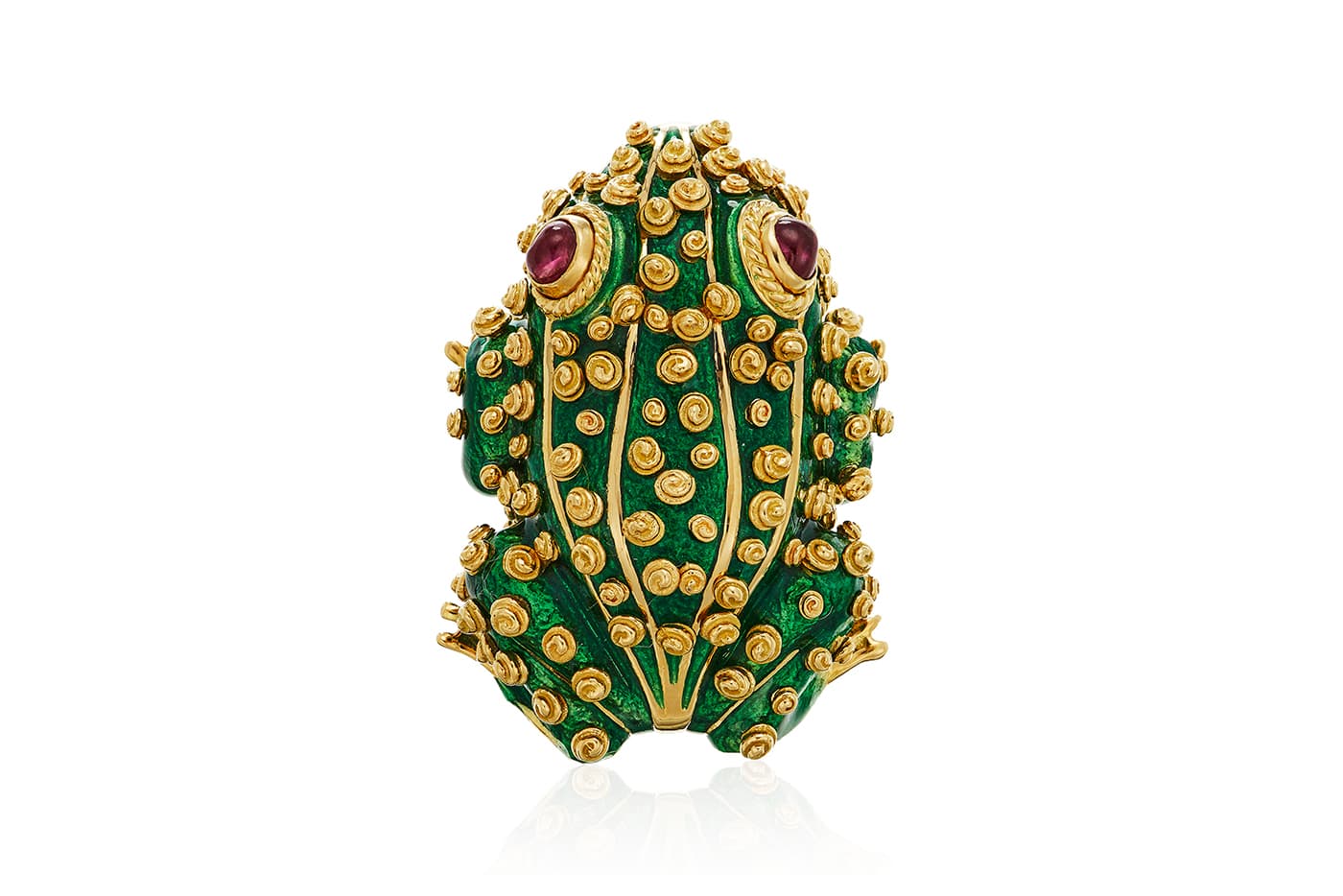  David Webb brooch with rubies and enamel 