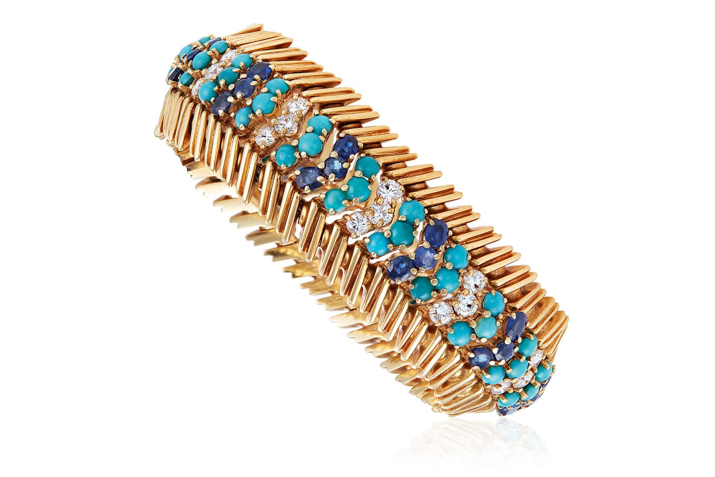  Tiffany&Co. diamonds, sapphires and turquoise bracelet 