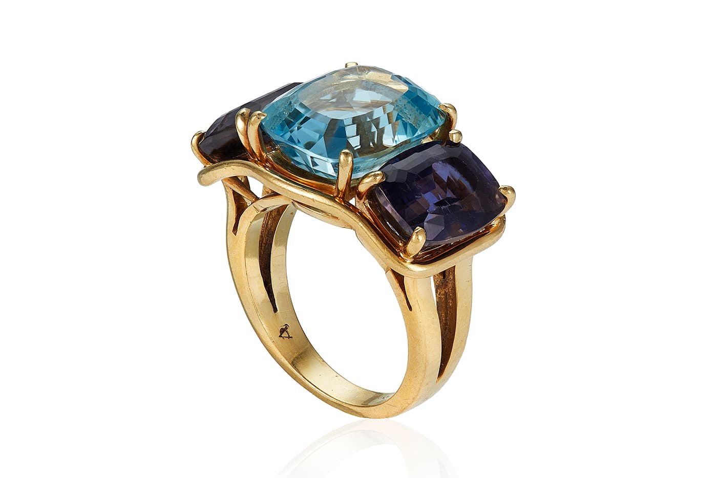  Verdura ring with aquamarine and iolite 
