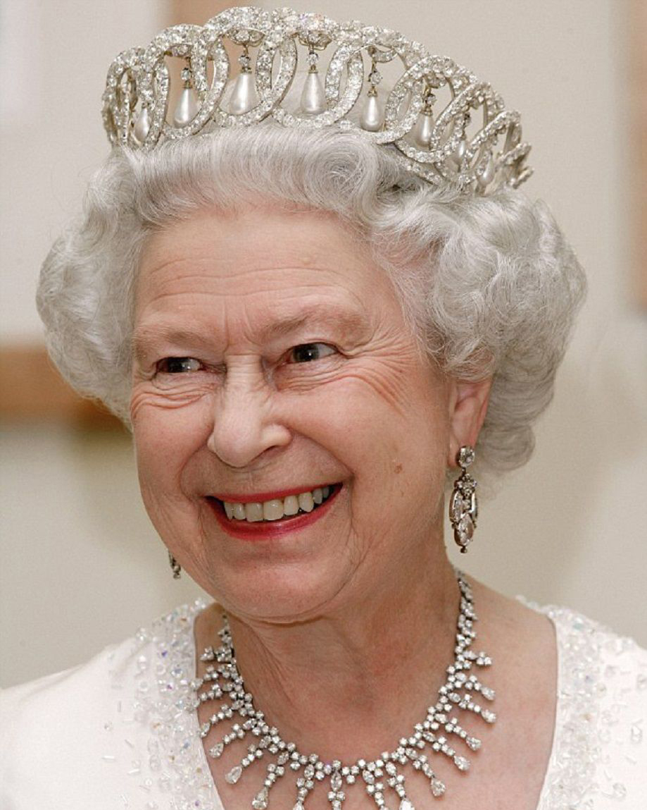 Queen Elizabeth II wearing the Vladimir Tiara