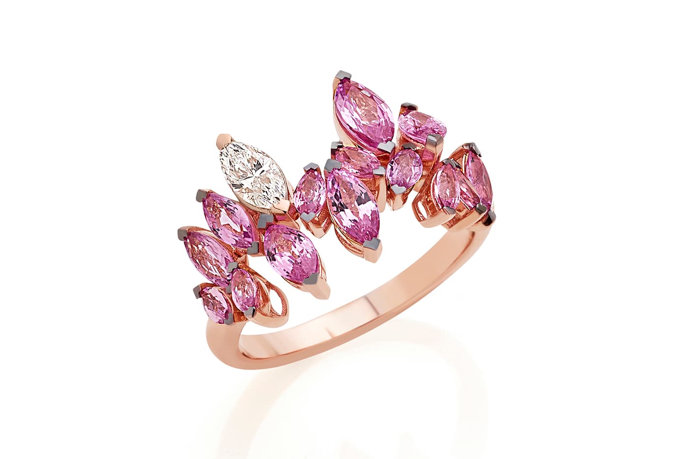  Luvor Sirtaki pink sapphire and diamond ring
