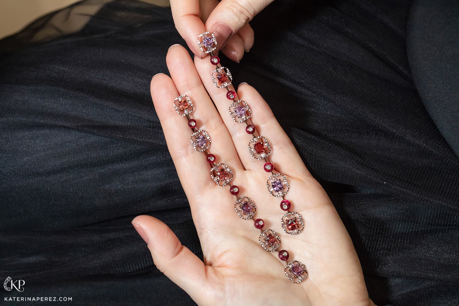  VAK Jewels spinel and diamond earrings