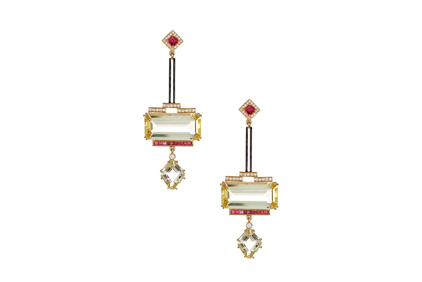  Hanut Singh diamond and ruby earrings