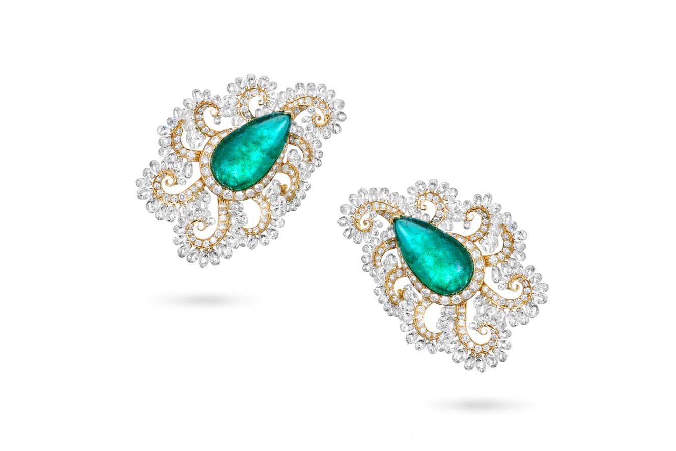  Sajjante emerald and diamond earrings