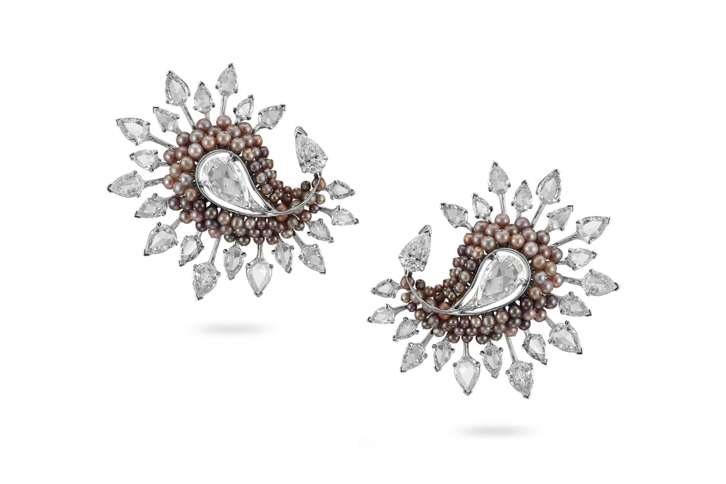  Sajjante diamond and pearl earrings