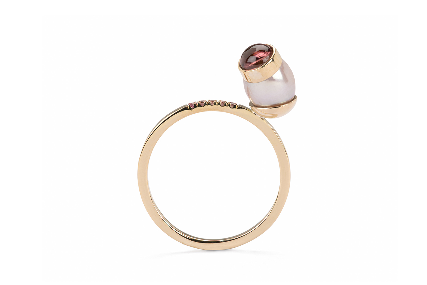  Stelios Karantonas Queen Bee ruby and pearl ring