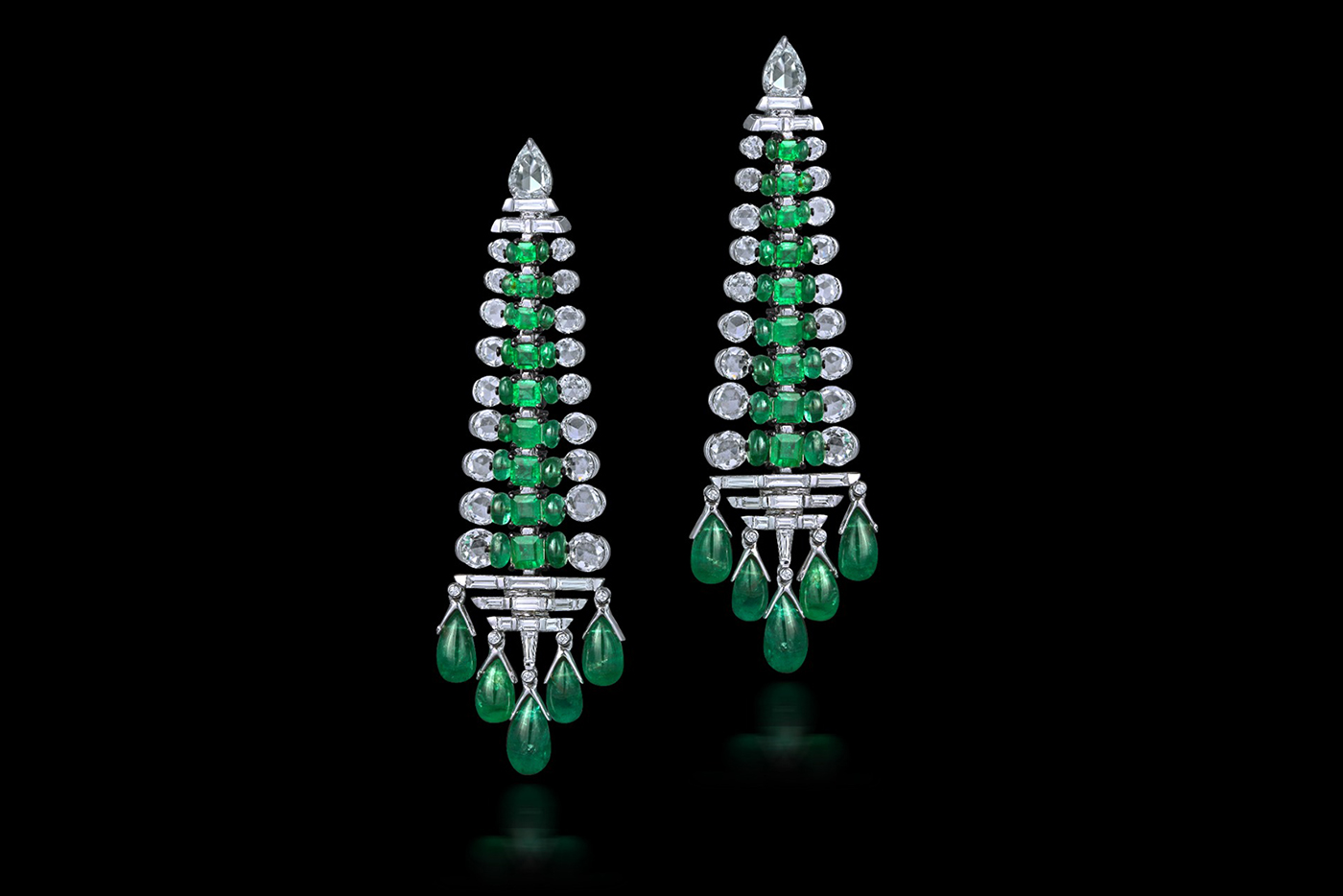  SAVAAB emerald and diamond earrings