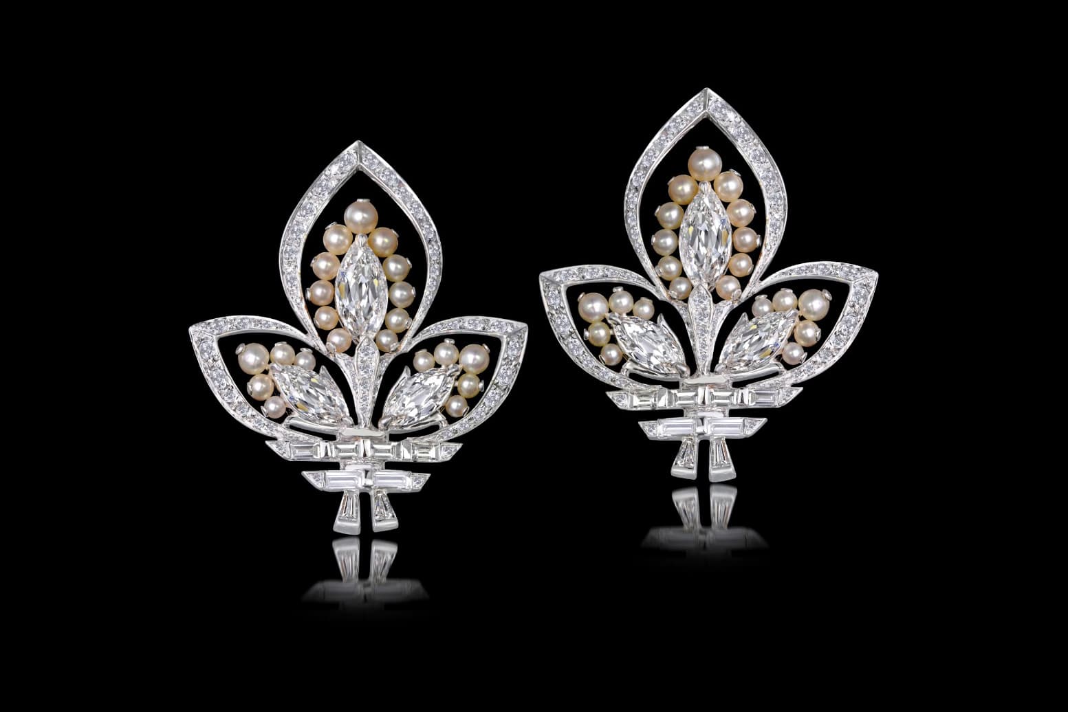  SAVAAB pearl and diamond earrings
