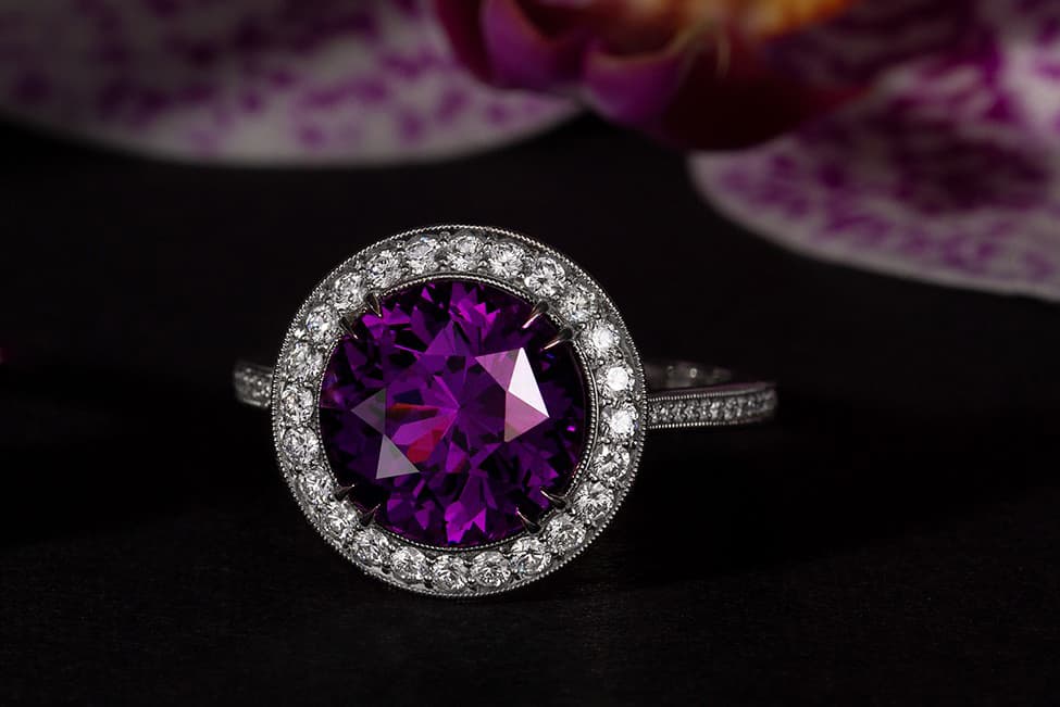  Jeremy searches for rare and remarkable gemstones, like this vividly hued 4.67 carat purple spinel