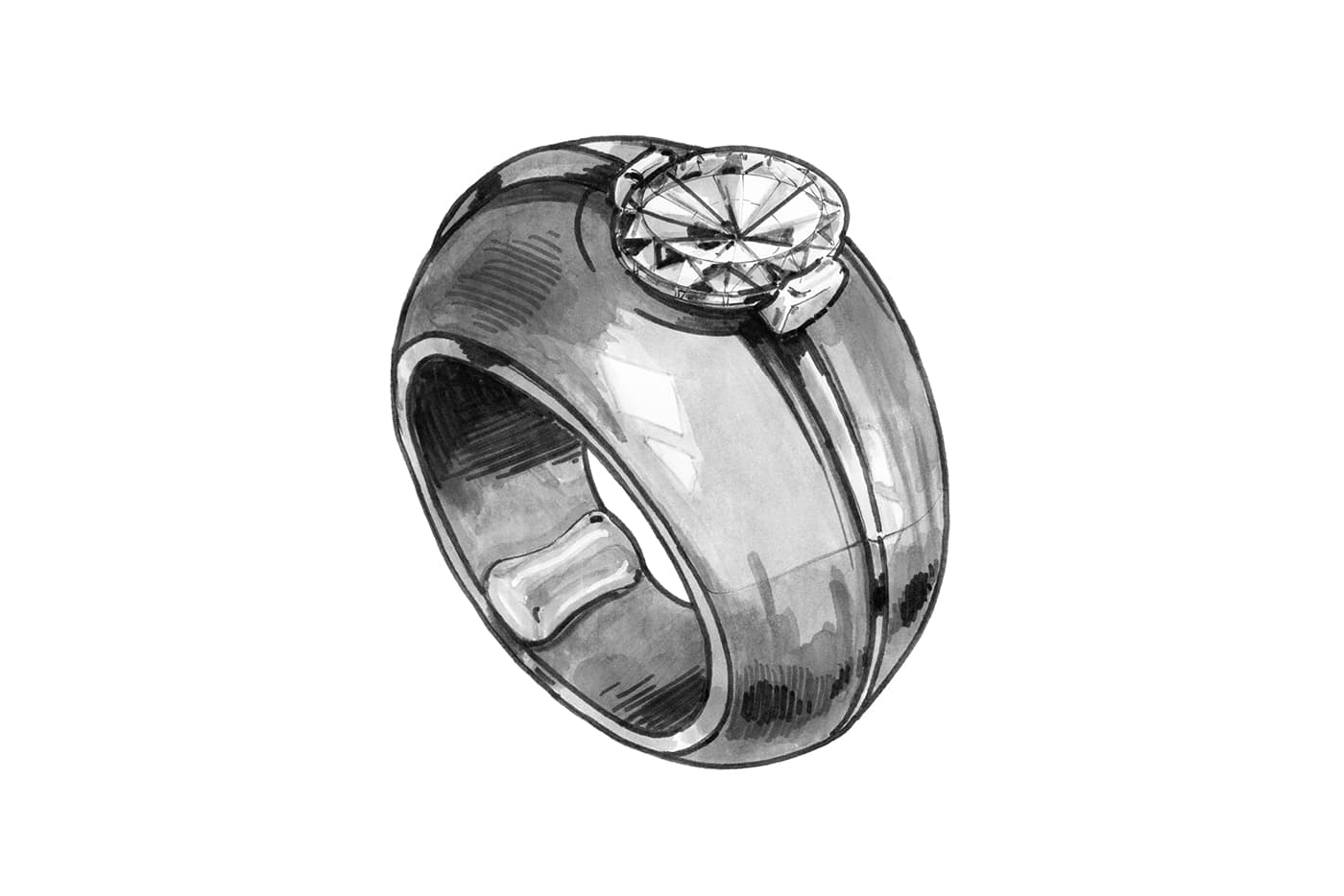  Key sources of inspiration for Philippe's jewels are the sculptor Gustave Miklos and the architect Zaha Hadid 