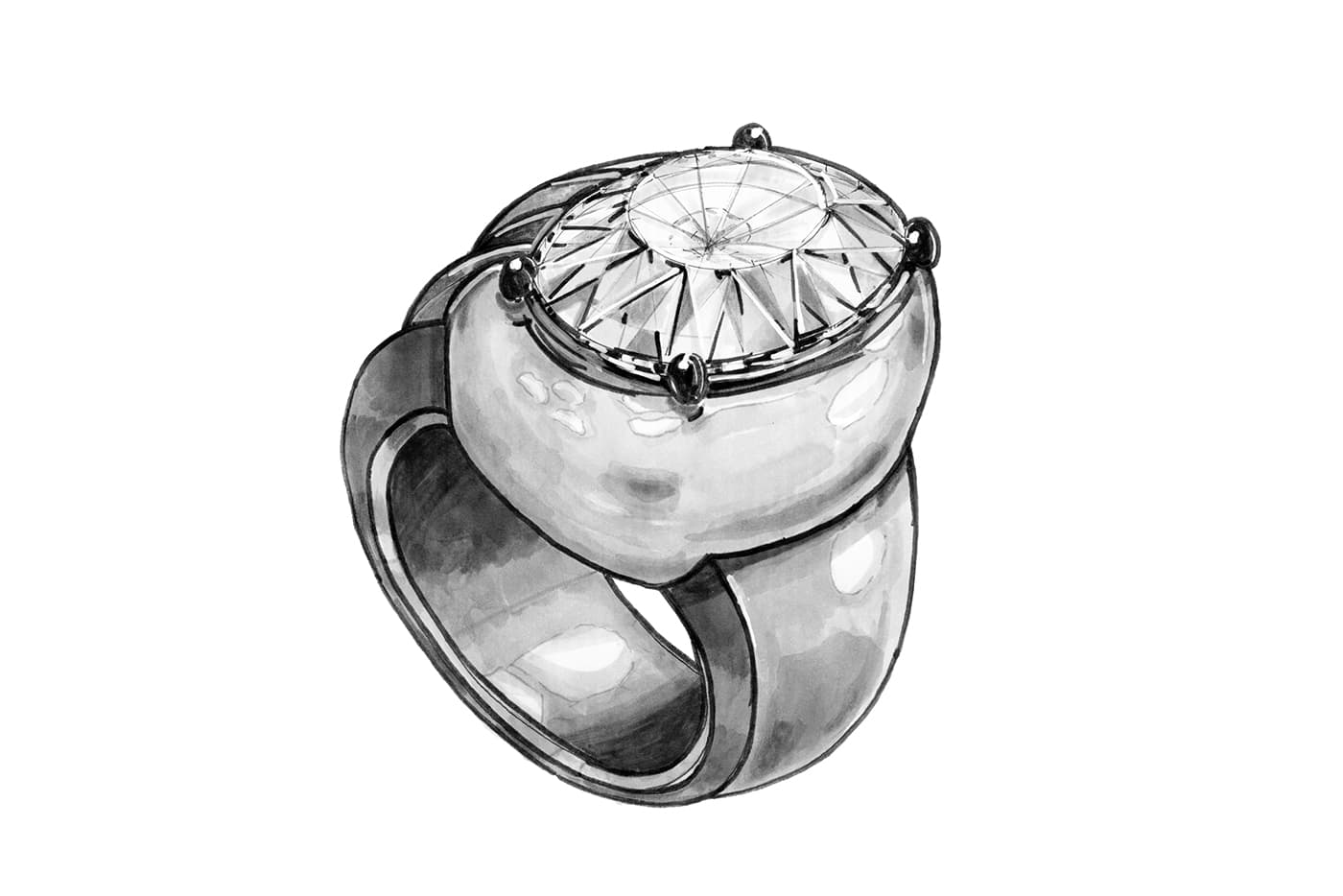  He believes that the stone should be a harmonious complement to the jewel's sculpted shape 