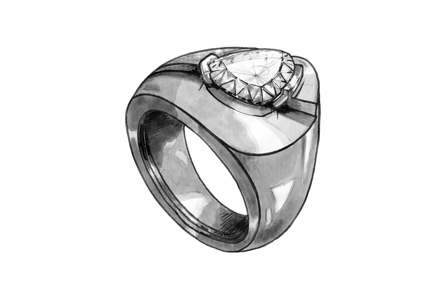  Philippe doesn't like to use CAD modelling, with each ring entirely crafted by hand