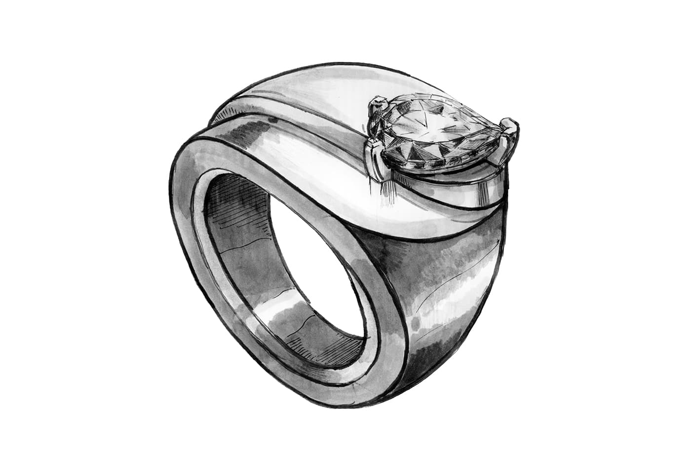  To date, Philippe has created more than a dozen uniquely sculptural ring designs