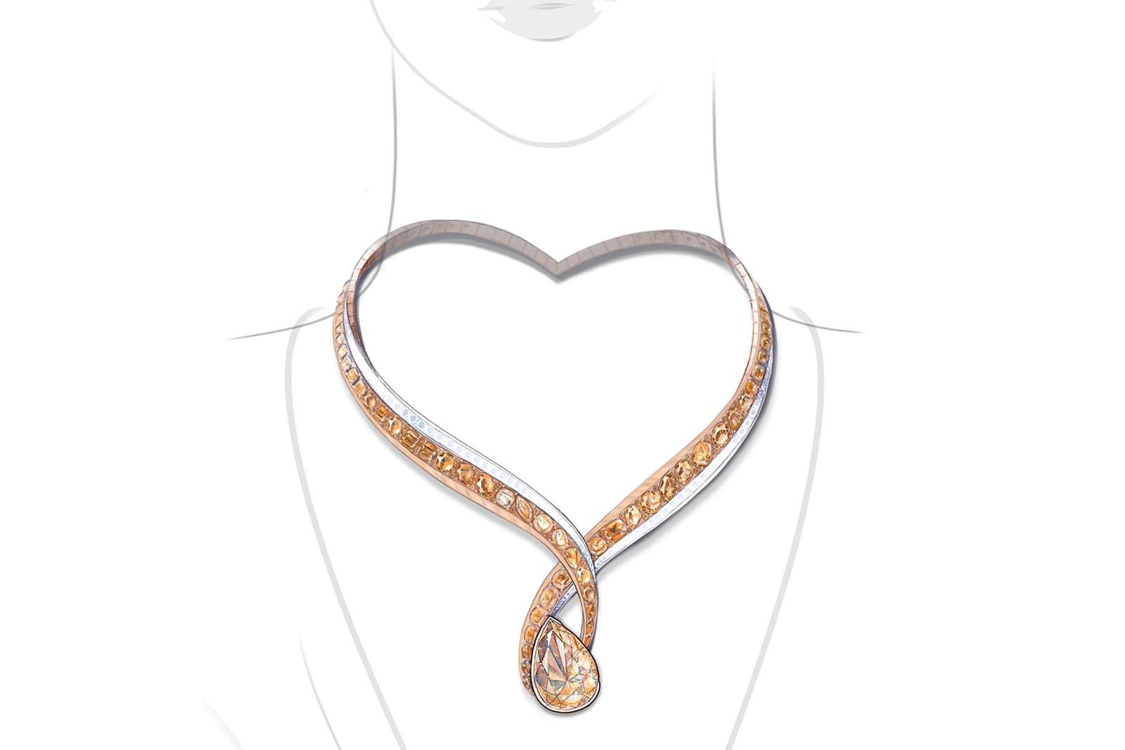The designer, Anna Hu, was inspired by the romantic imagery of the heart