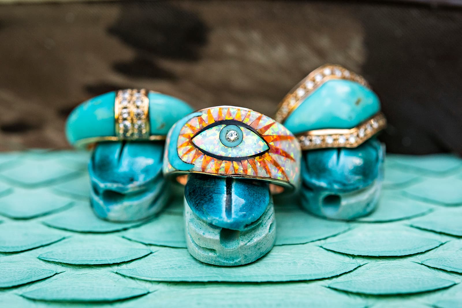 Jacquie Aiche believes that turquoise is a powerful healing stone that centres the spirit and allows positive energy to flow freely