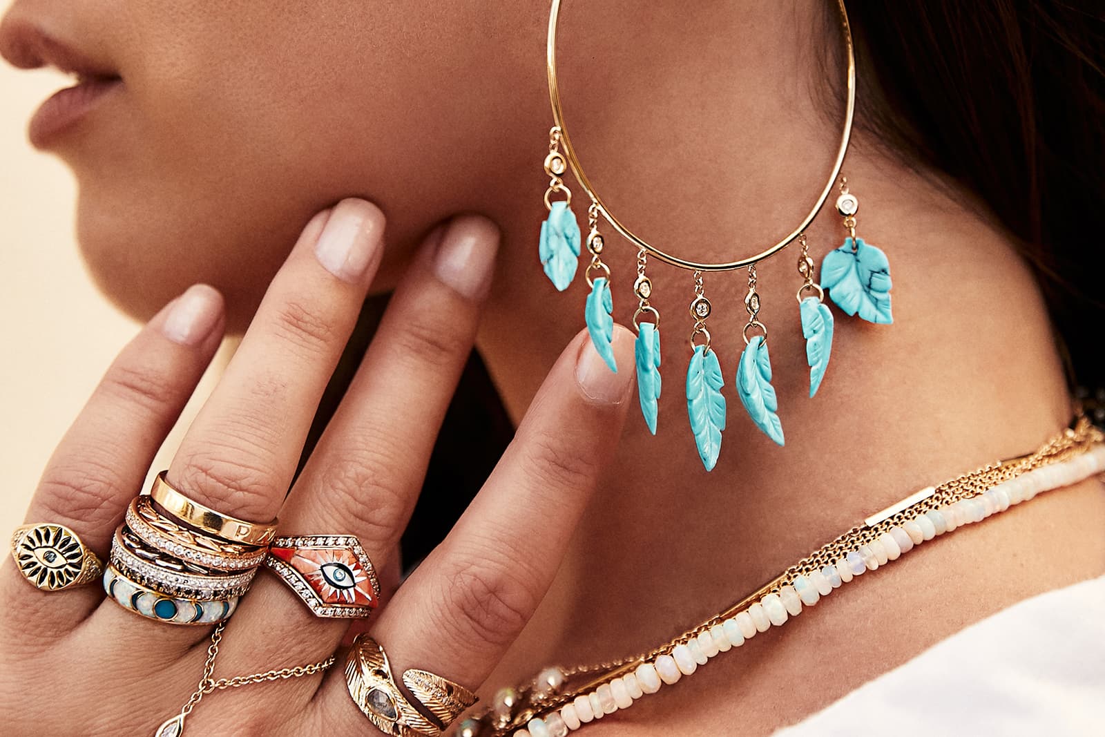  If Jacquie is ever in need of a mood boost, she tends to gravitate toward turquoise, pictured, and opal 