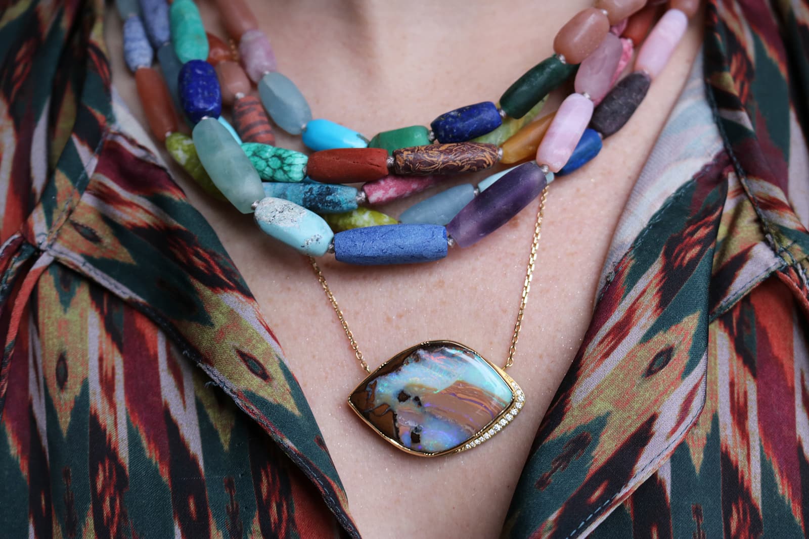  The tactile, soulful gemstone beads inspired Brooke to create a new collection of necklaces