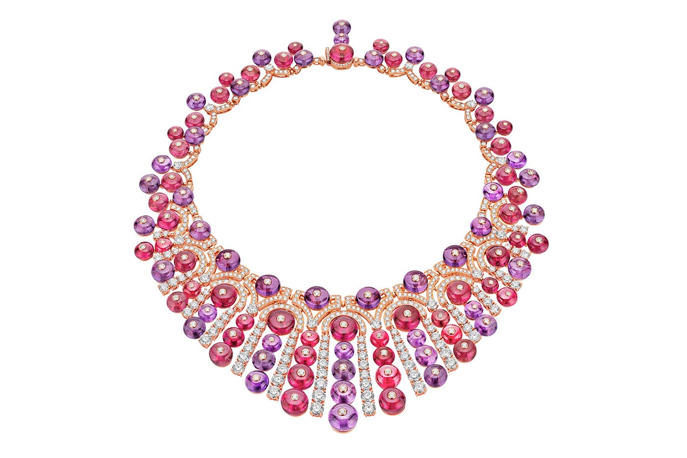  A magnificent amethyst and rubellite necklace from the 2020 Bvlgari Barocko high jewellery collection