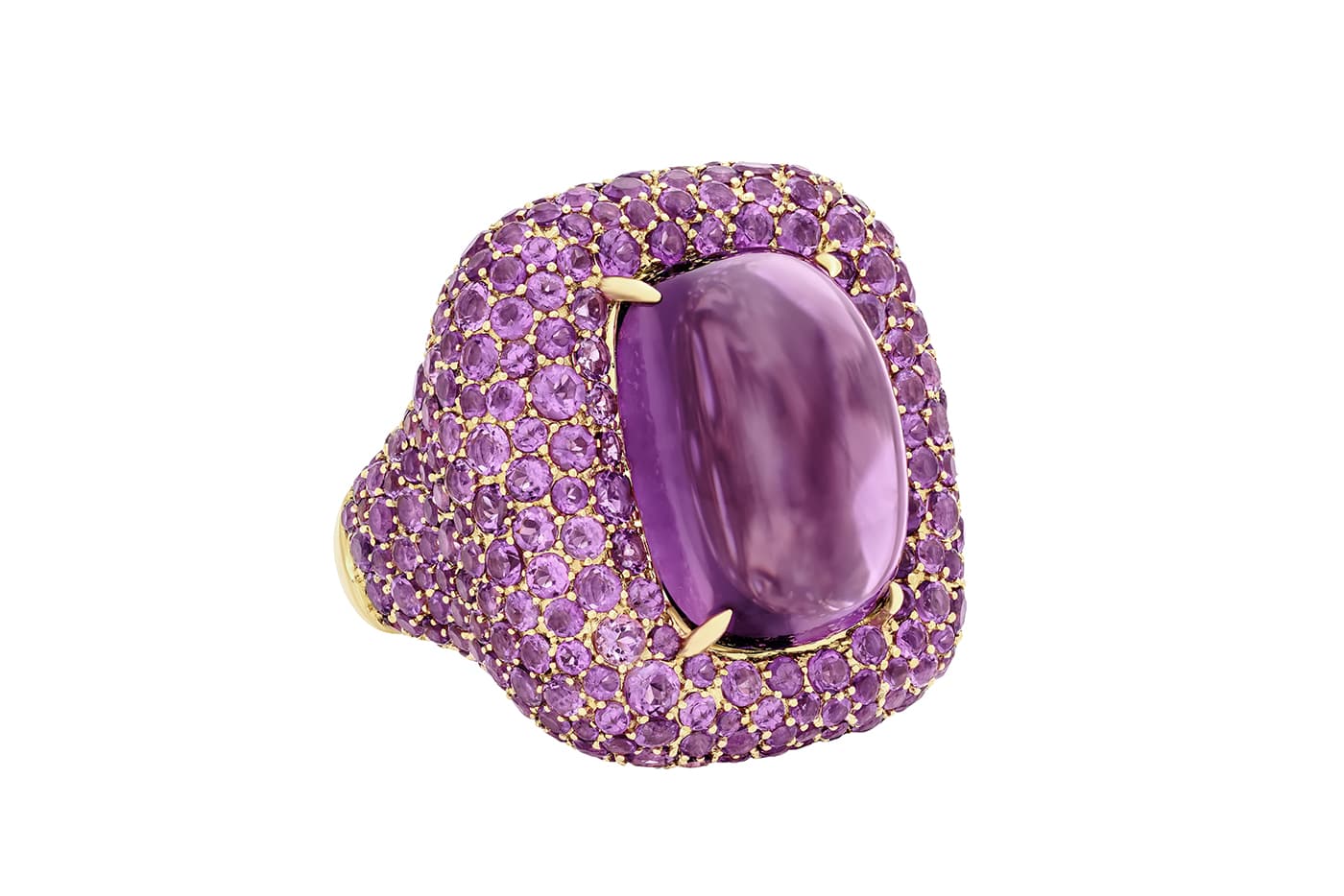  Margot McKinney Marbella amethyst ring in 18 carat rose gold