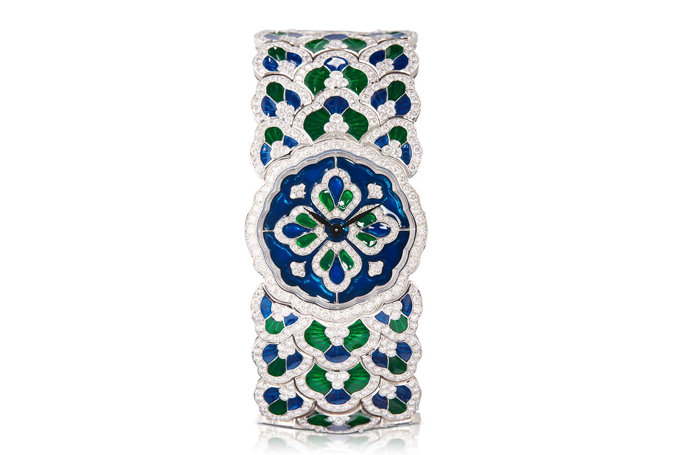  Buccellati high jewellery watch with enamel and diamonds