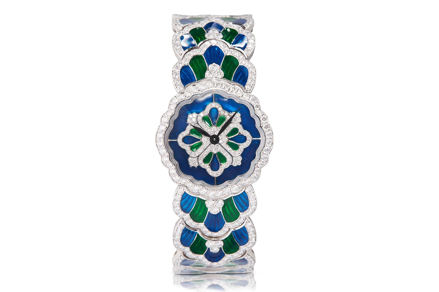  Buccellati high jewellery watch with enamel and diamonds