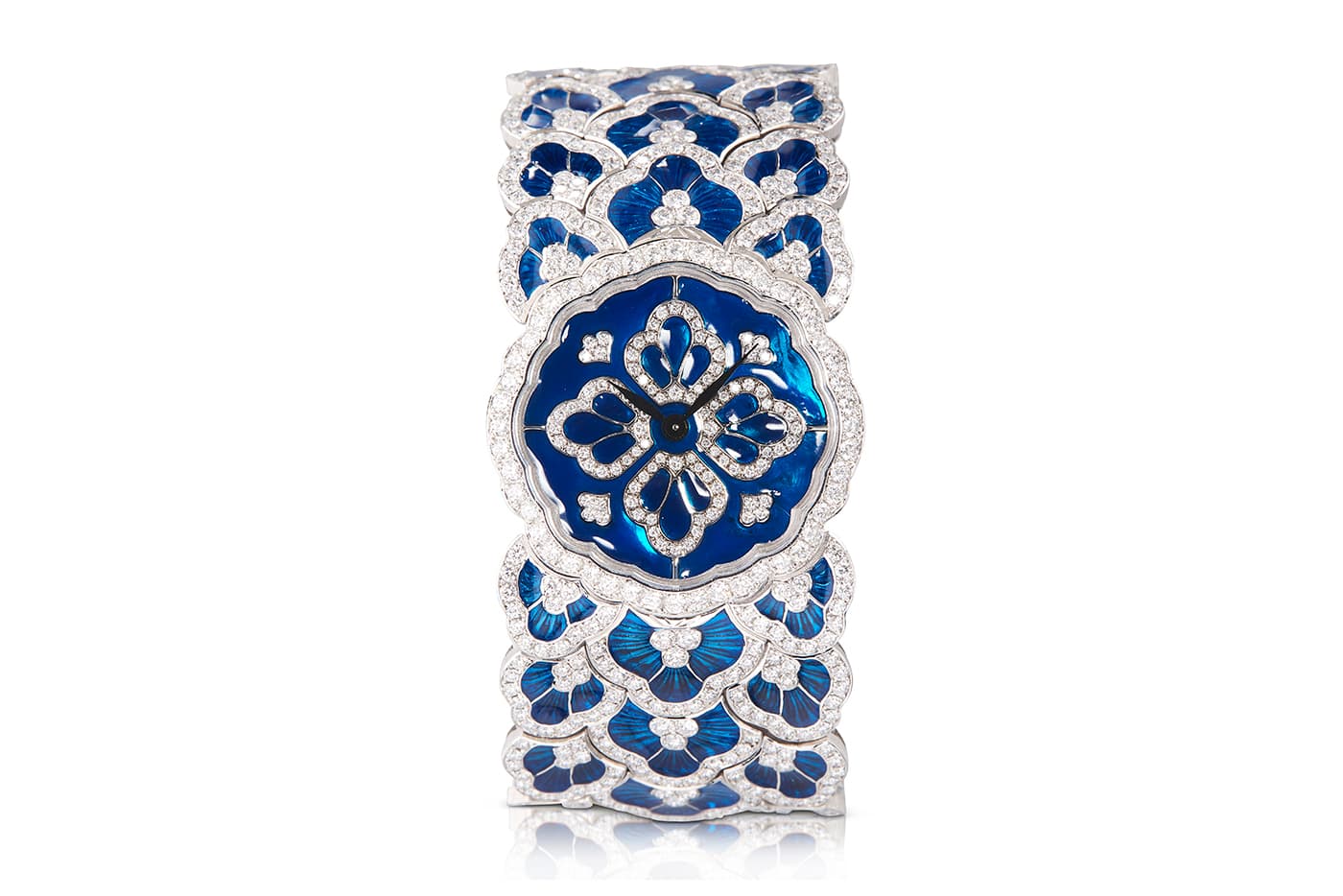 Buccellati high jewellery watch with enamel and diamonds