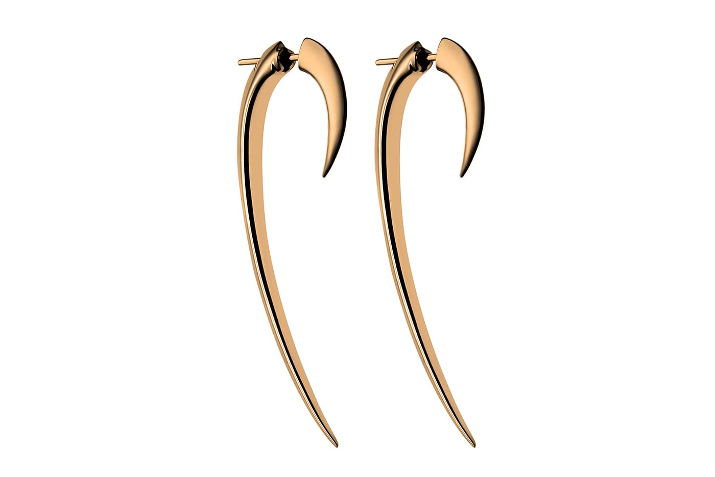  Shaun Leane large Hook earrings in rose gold vermeil