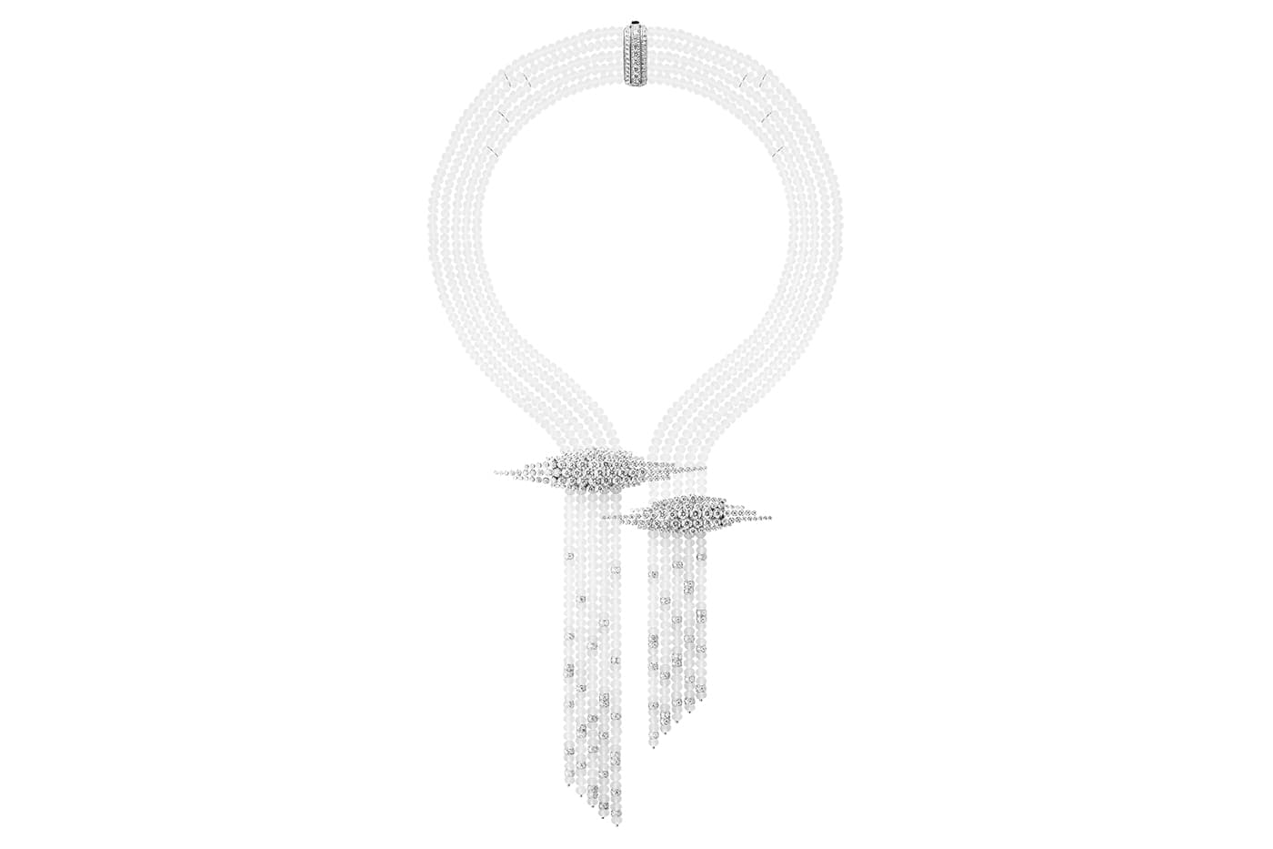 The En Passant high jewellery necklace depicts delicate cloud formations in diamonds