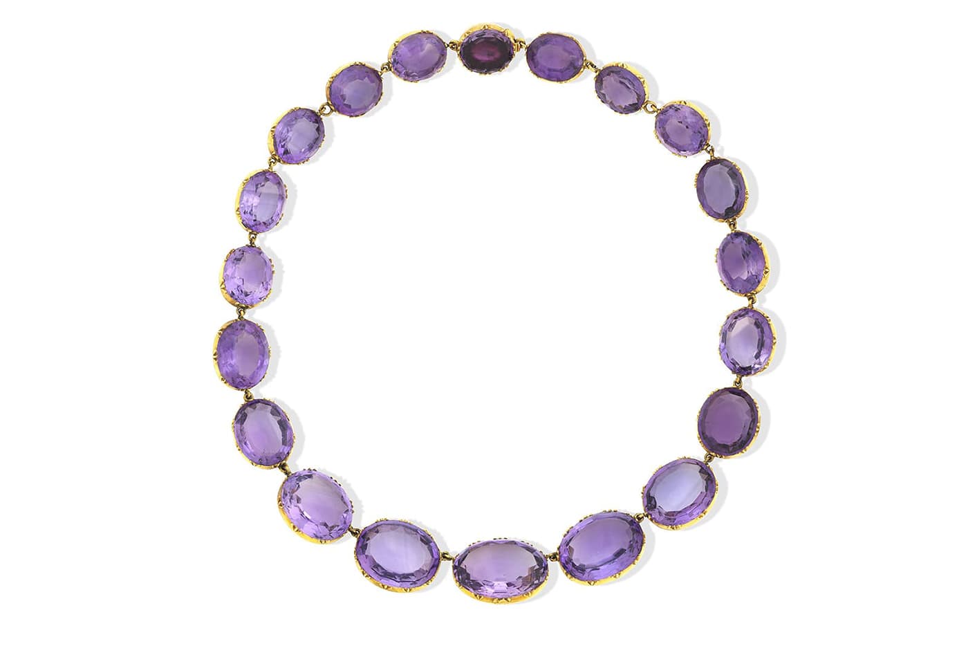  Graduated amethyst rivière necklace, late 19th century, sold by Bonhams in 2019