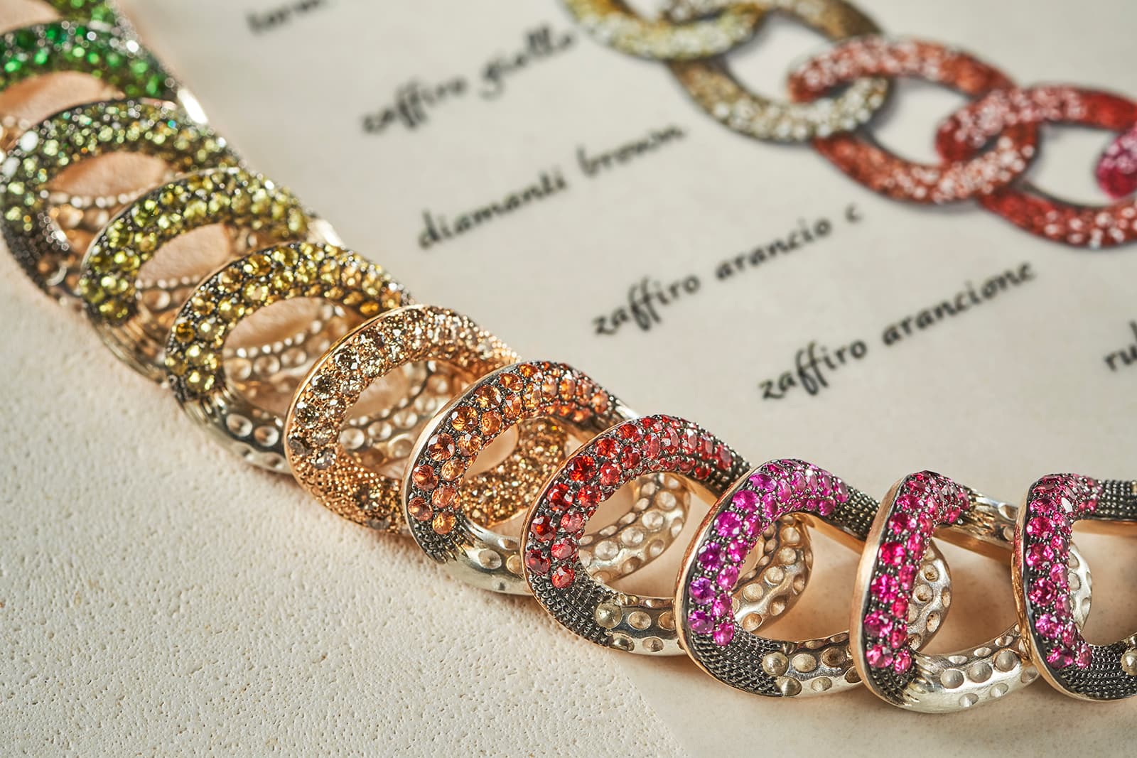  The Gourmette Caméléo is one of many colourful pieces in Pomellato's new La Gioia high jewellery collection