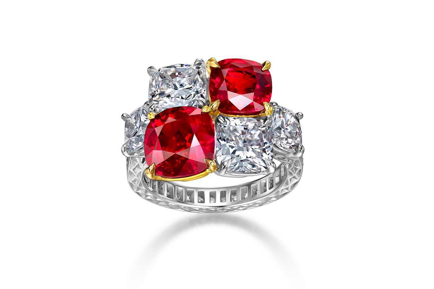  Faidee Burmese ruby and diamond ring