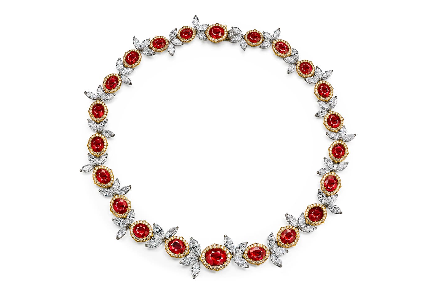 Faidee Burmese ruby and diamond necklace