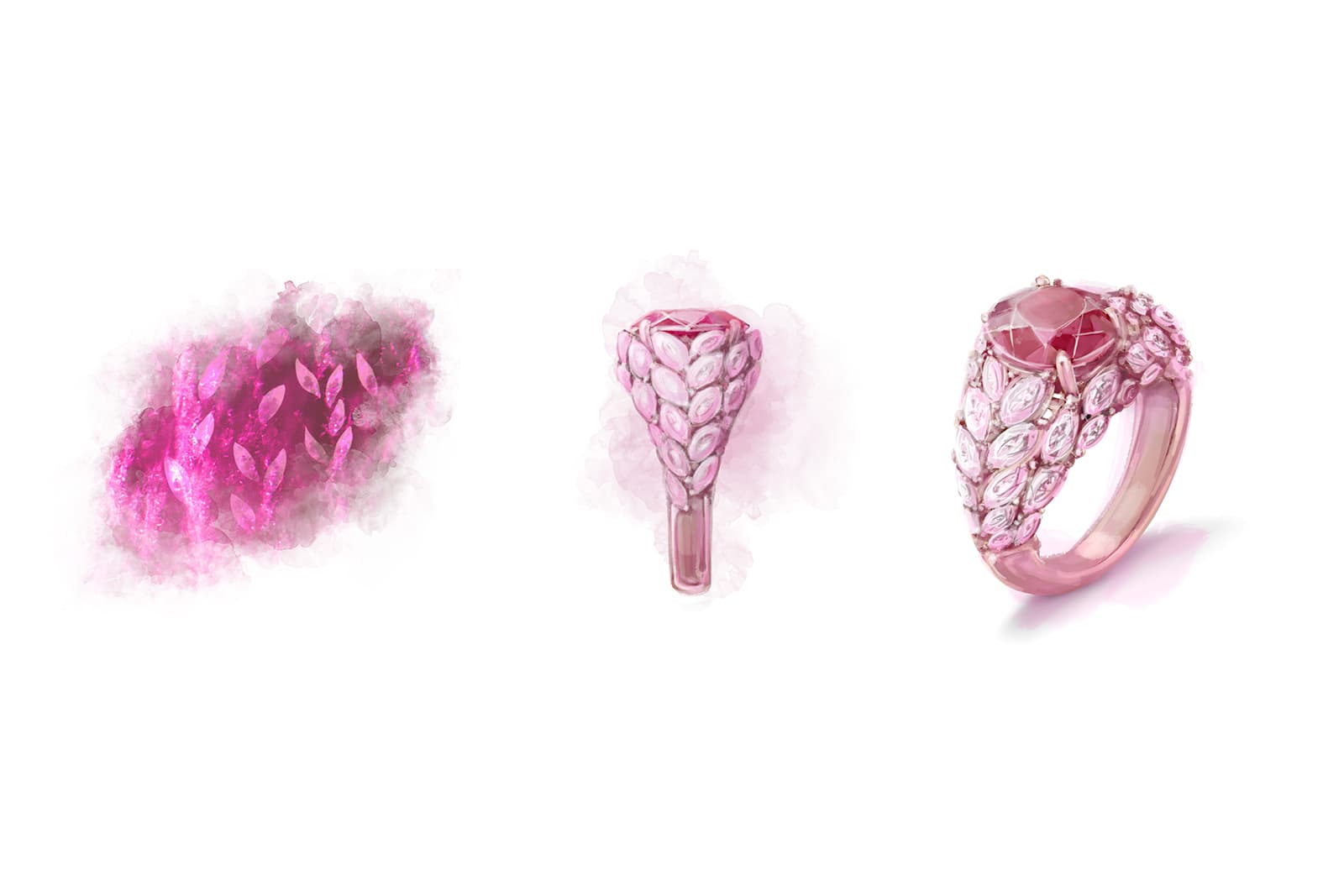  The design of the Royal Pagoda ring is inspired by the inner world of the ruby