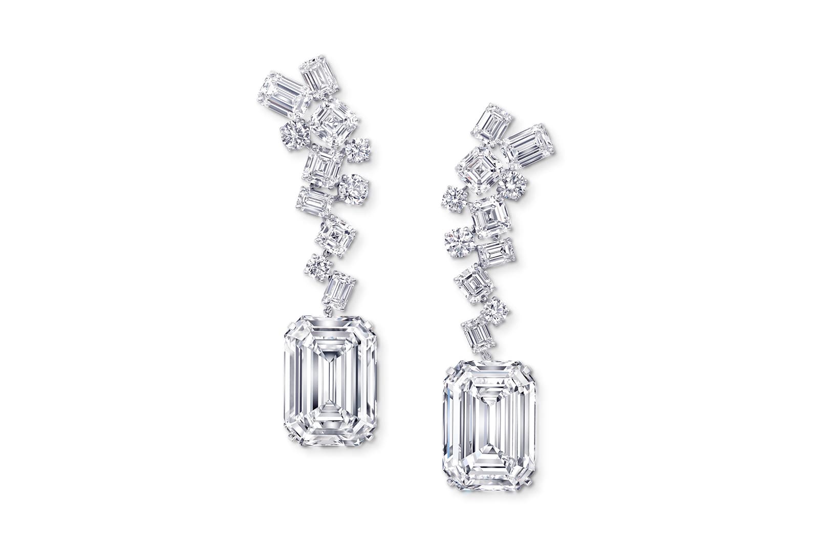  The earrings in which the Graff Eternal Twins are set focus the attention on these star stones