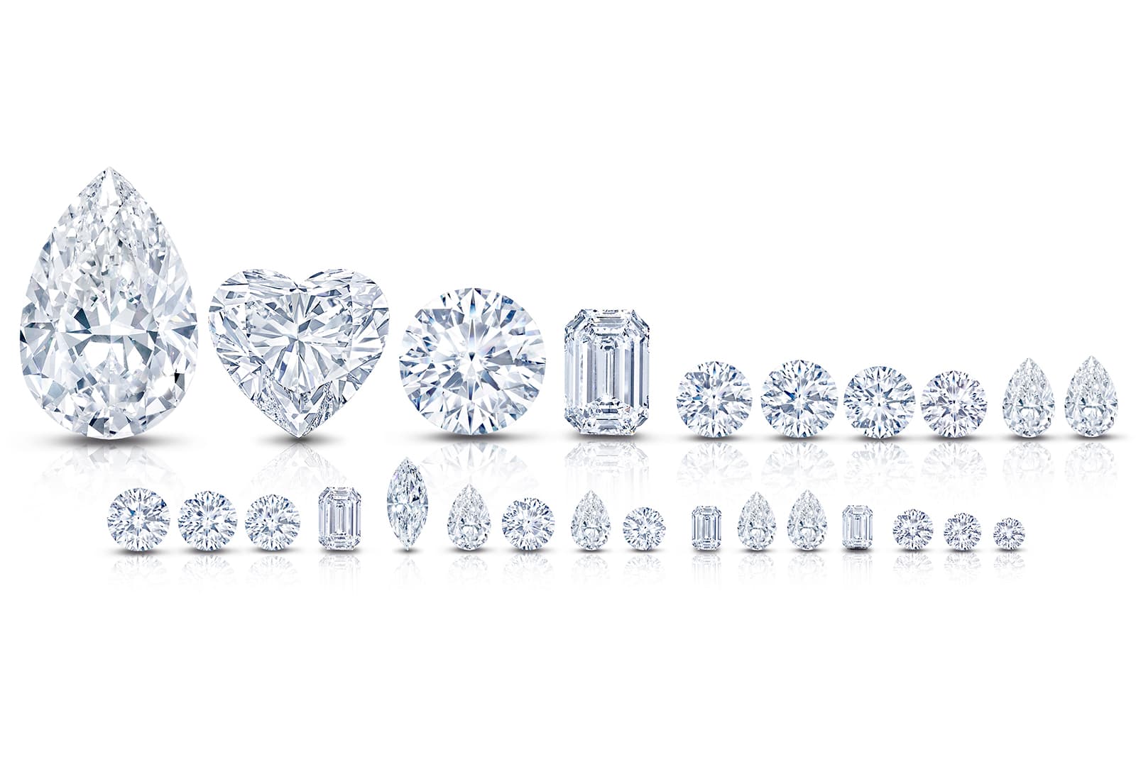  All 26 diamonds were graded as Flawless and D colour