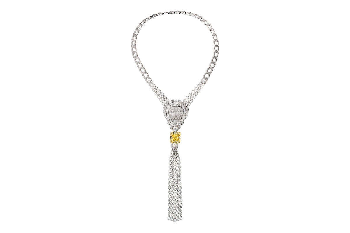  Yellow and white diamond tassel necklace from Chanel's L'Esprit du Lion high jewellery collection