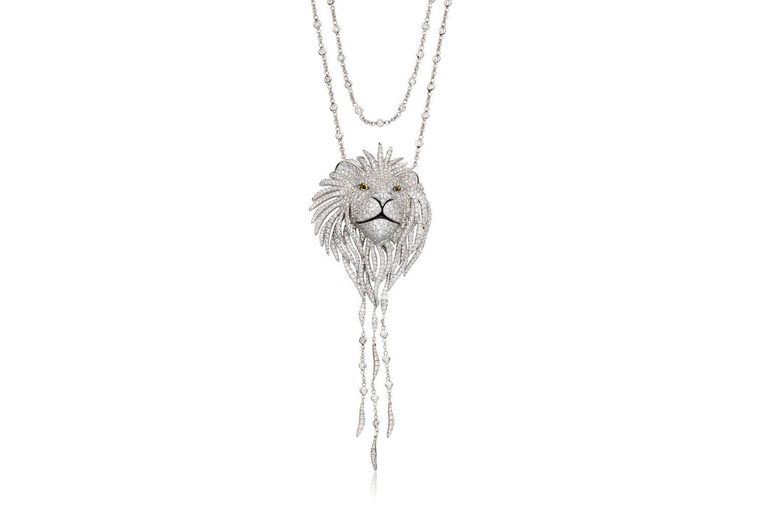  Stenzhorn Savages Lion pendant with white diamonds set in 18 carat white gold