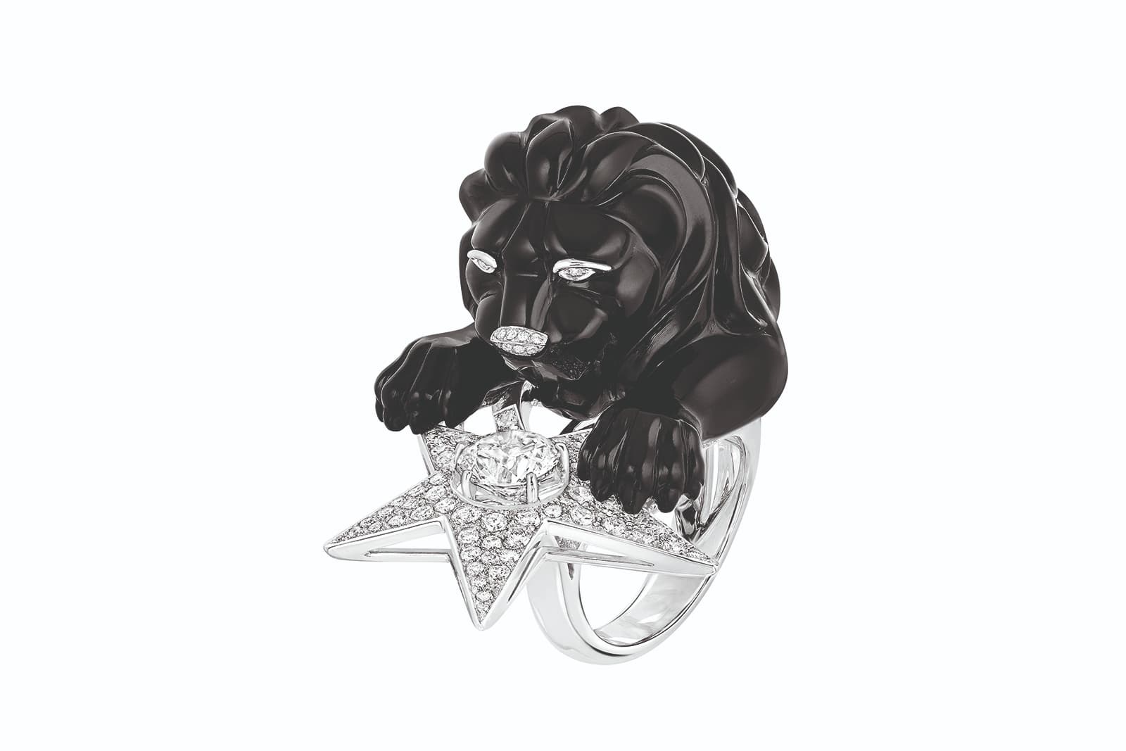  Onyx and diamond Constellation du Lion ring from Chanel's Sous le Signe du Lion collection