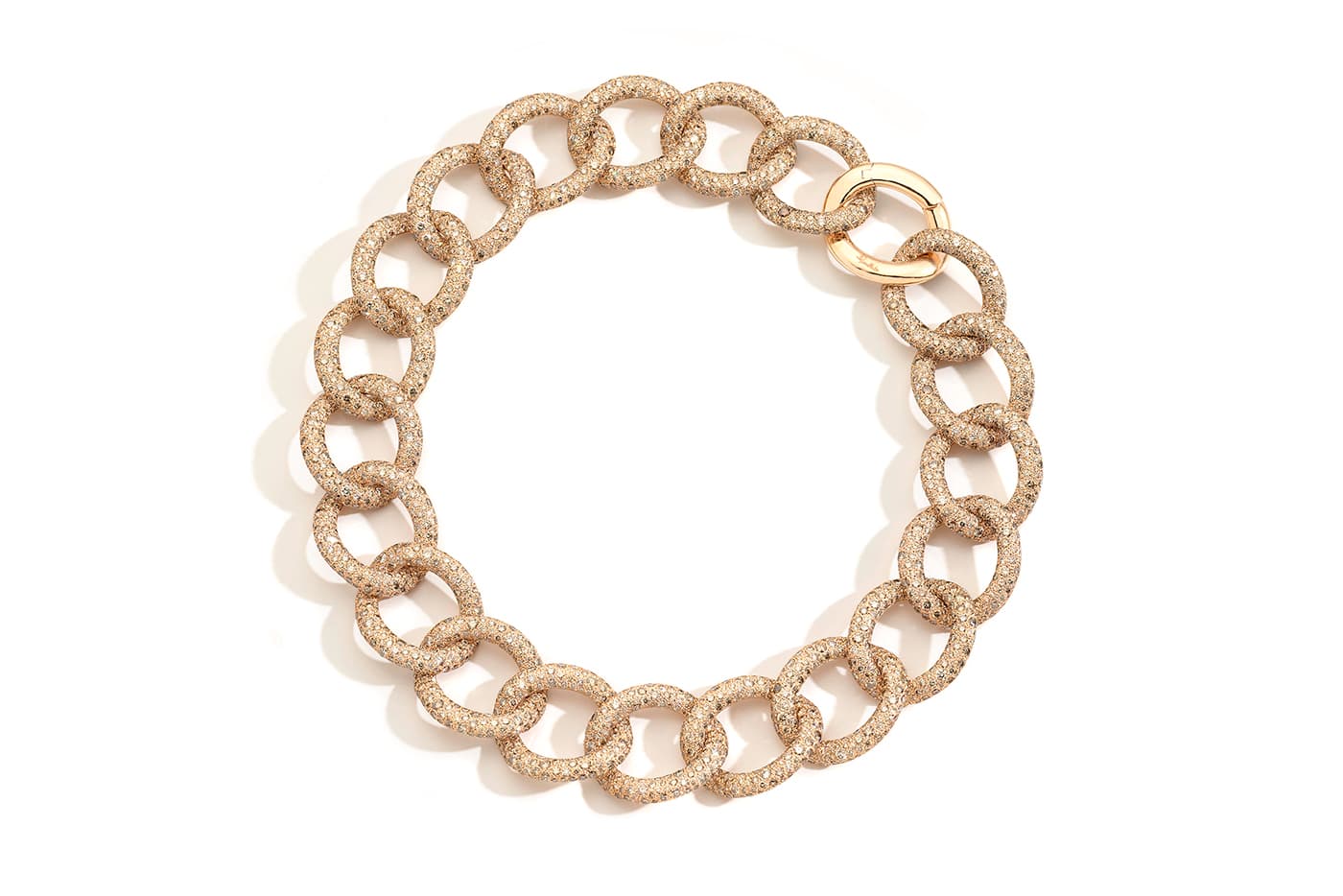  Pomellato Gourmette Assoluta cognac diamond high jewellery choker in pink gold