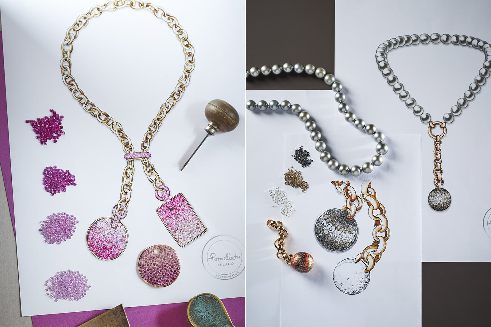  Pomellato Pavé Sabbia high jewellery necklaces