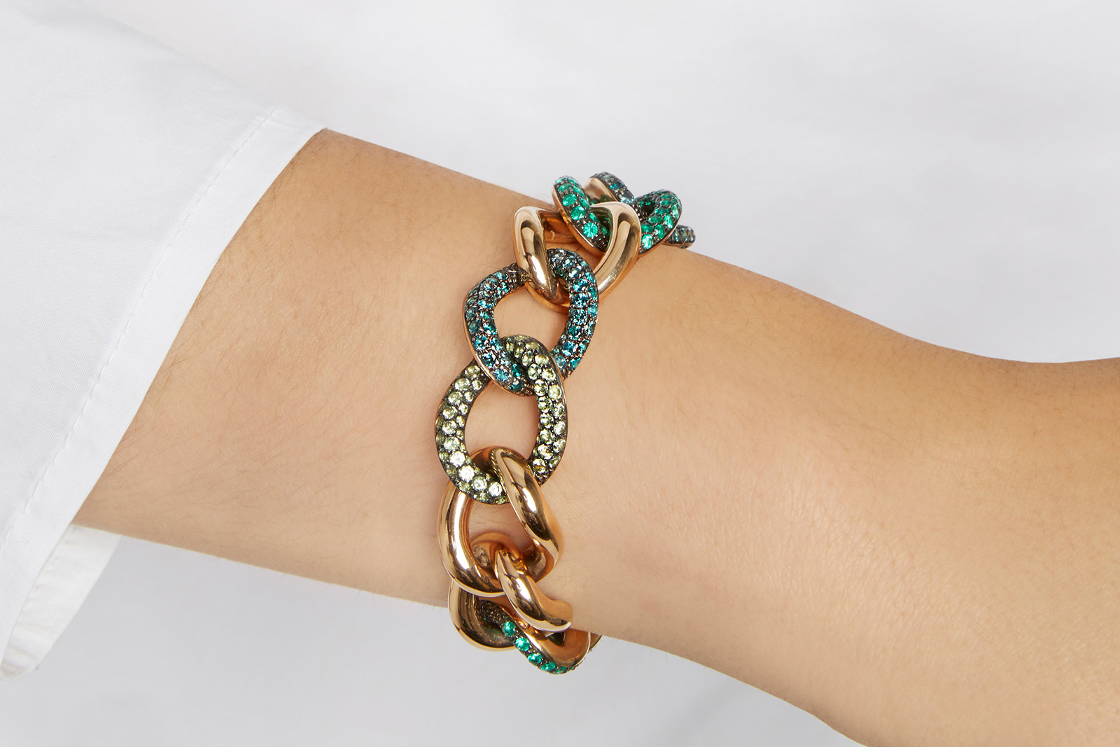  Pomellato Gourmette multi-coloured gemstone bracelet