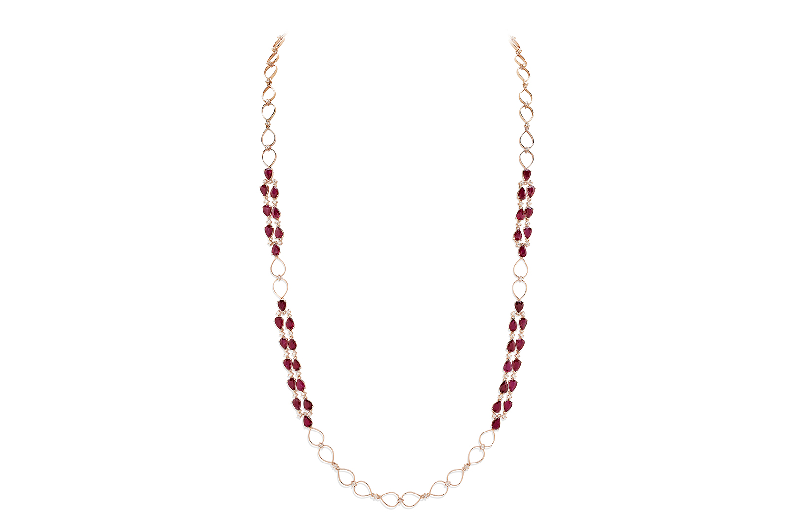  Luvor Vitoria gold and ruby chain necklace